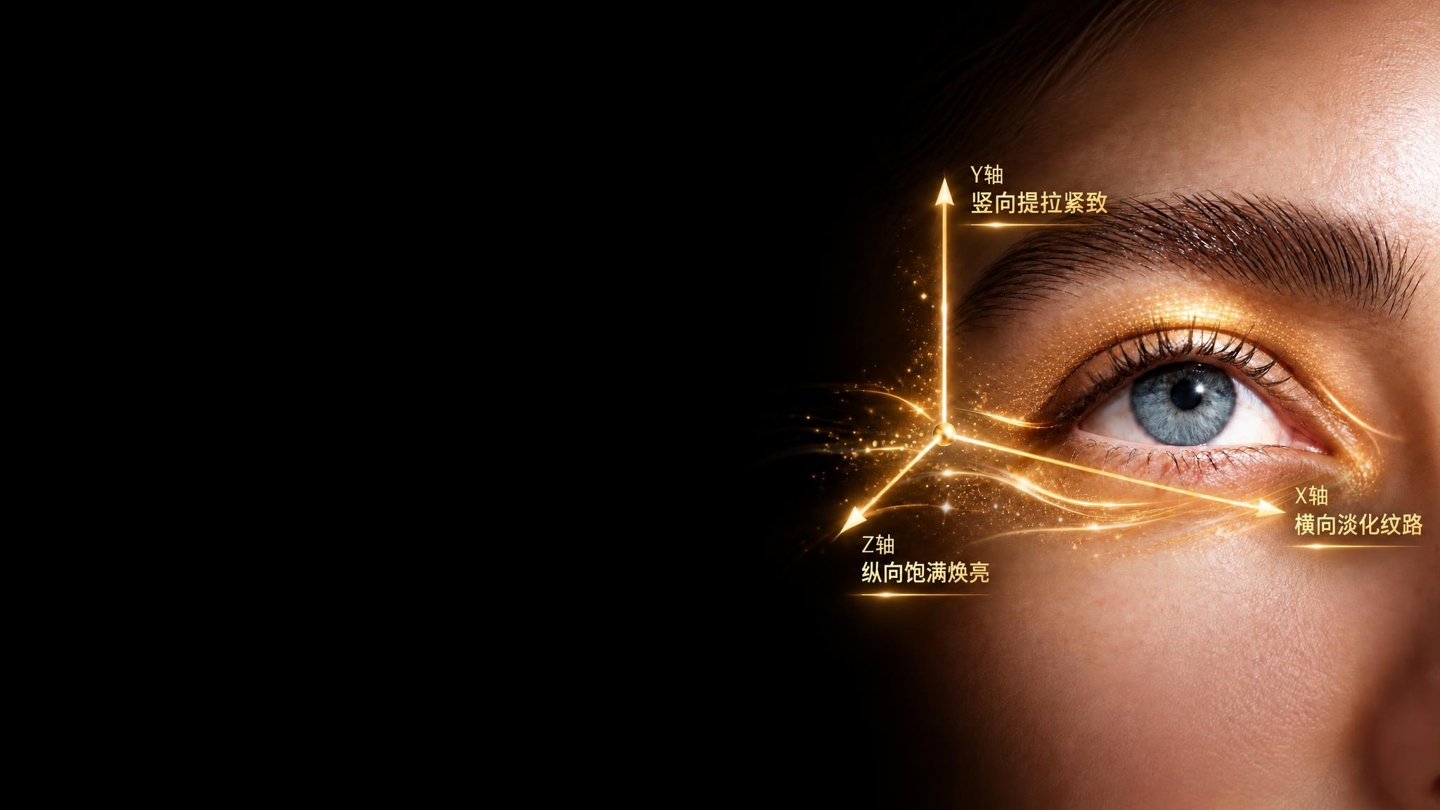 将图中的眼睛特写和XYZ轴标注文字整体向右侧缩小，眼部及标注元… - 图片创意预览