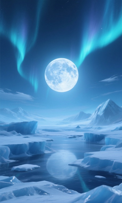 分析参考图，生成50张圆月的壁纸背景图。注意：每一张都是单独完整的图片，不要多张图拼接；每一张图中只能有一个月亮，不能有多个月亮同时存在。预览效果