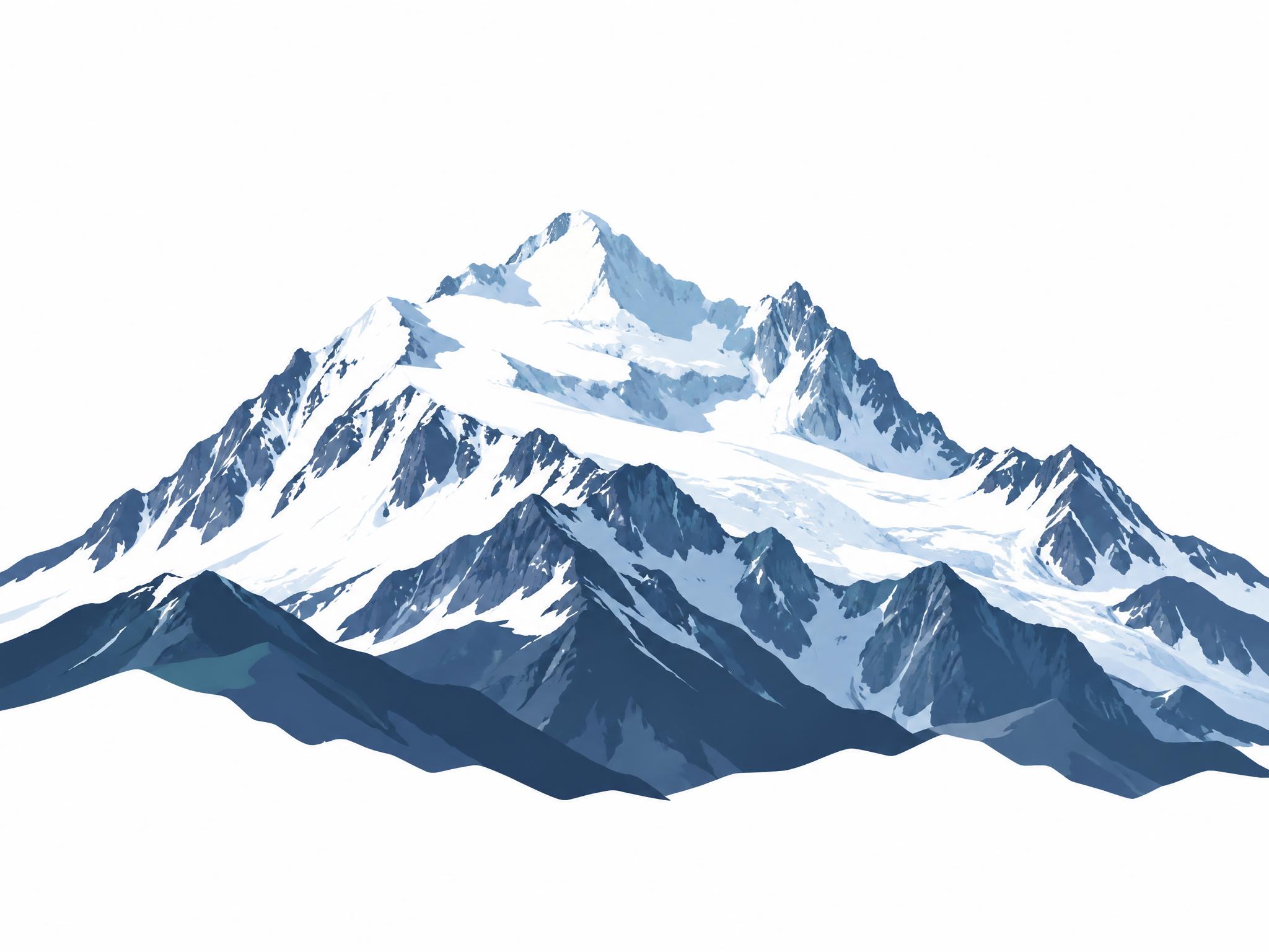 哈巴雪山矢量图形，香格里拉地标雪山，简洁扁平化矢量插画风格，雪… - 图片创意预览