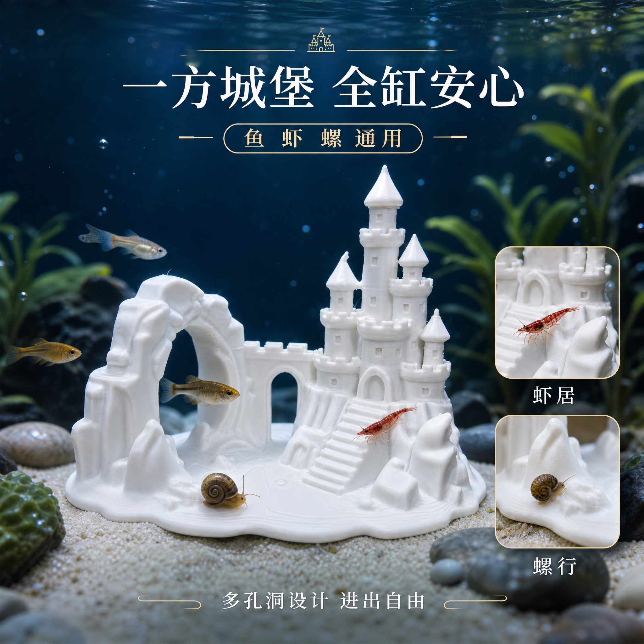 [主图-4] 场景适配图：证明“适用于鱼缸所有生物”，展示鱼虾… - 图片创意预览