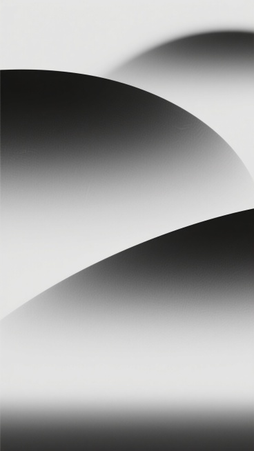 极简主义黑白灰渐变背景，以柔和的曲线形态构成主要视觉元素，呈现出细腻的磨砂质感和微妙的光影过渡，营造出宁静、空灵、深邃的东方禅意氛围，整体设计简洁大方，符合现代中国风审美，具有高度的视觉平衡感和留白艺术效果，传递出淡泊、内敛、平和的精神意境。预览效果