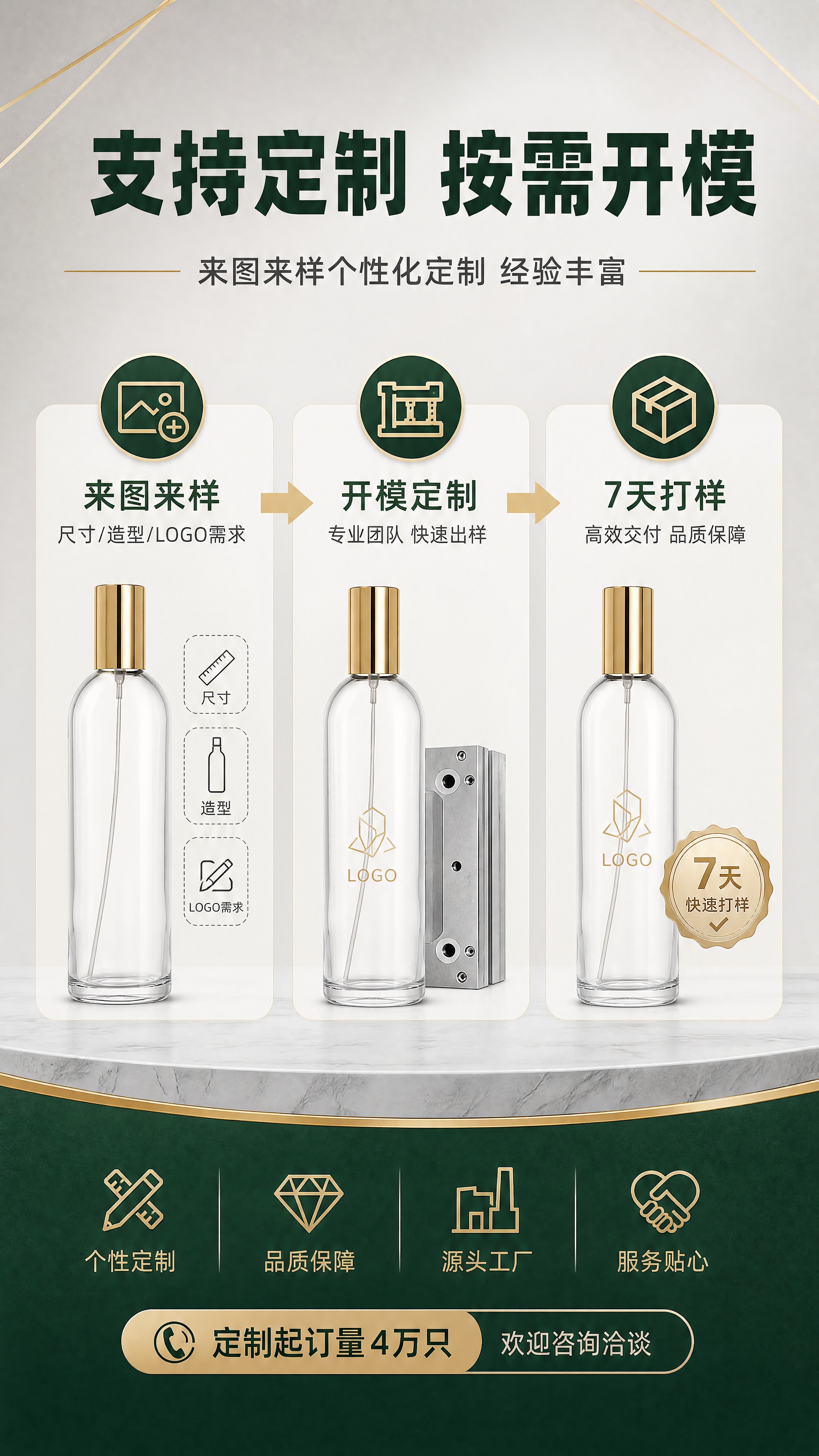 [商品] 使用【图1】金色盖XB224香水瓶作为定制样品代表；… - 图片创意预览