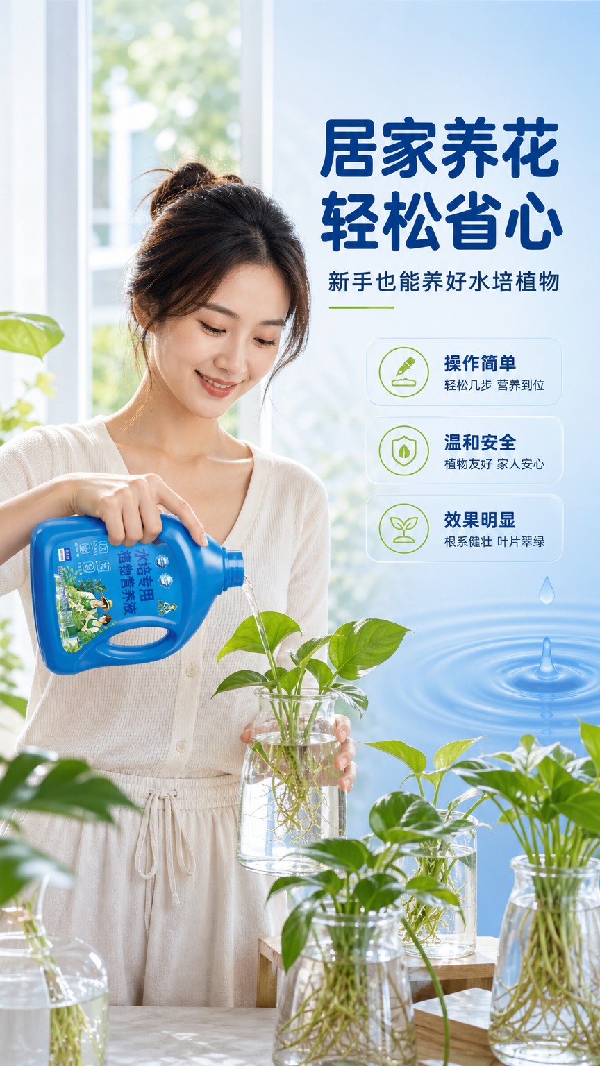 [商品] 使用【图1】欣福君水培专用植物营养液蓝色瓶装；保留瓶… - 图片创意预览