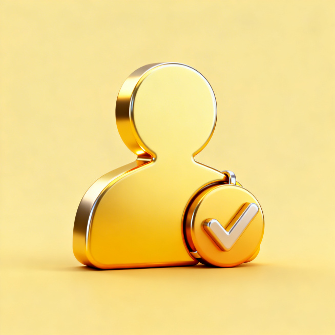 设计一个已绑定联系人的3D风格图标，整体为黄色系，立体精致，适合应用界面使用预览效果