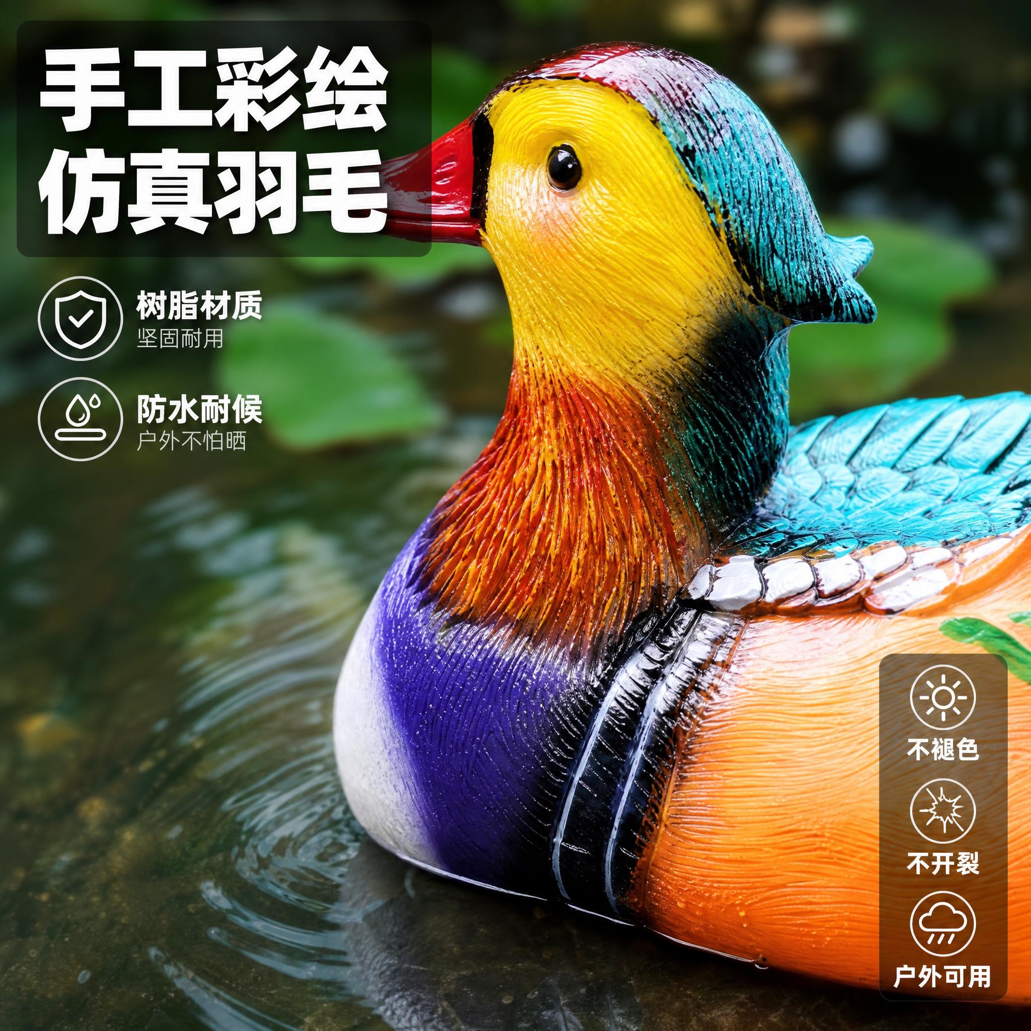 [主图-2] 材质工艺与细节卖点图 展示树脂防水耐候和手工彩绘… - 图片创意预览