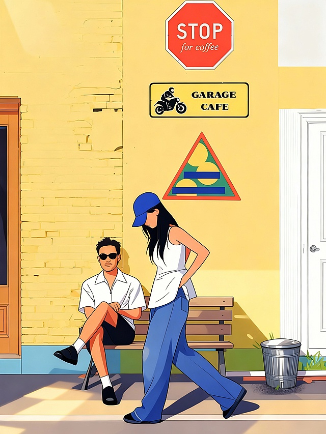 把照片变成插画风格，保留构图、元素、颜色等