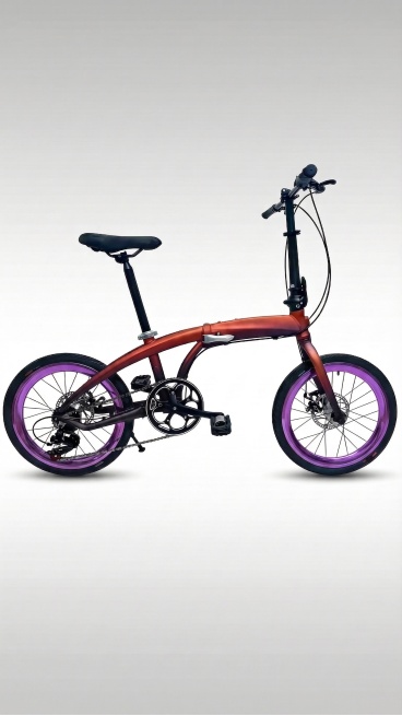 将自行车车圈改成电镀紫颜色，保留车架已修改的黑玫瑰渐变效果，自行车其他部分和背景不变预览效果