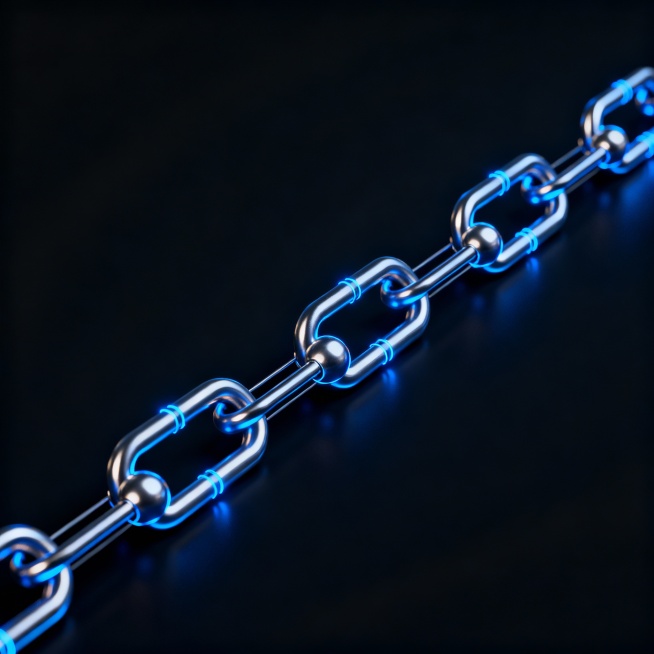 Dark crypto security background, interconnected blockchain nodes, encrypted data lines, blue glow hi预览效果