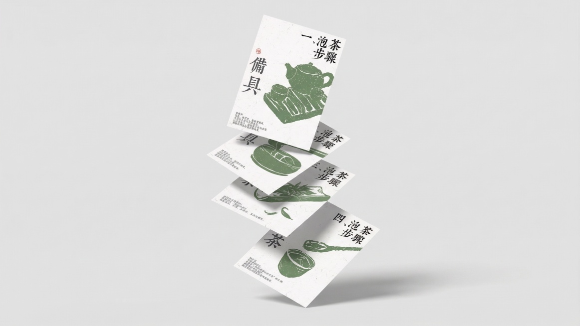将图2的图片替换成图1中的前4张，四张卡片以斜向错落方式悬浮于浅灰色背景中，呈自由下落姿态：最上方一张略微倾斜，下方三张依次交错堆叠，每张角度微调形成动态层次，底部卡片投影自然延伸，整体构图呈现轻盈飘预览效果