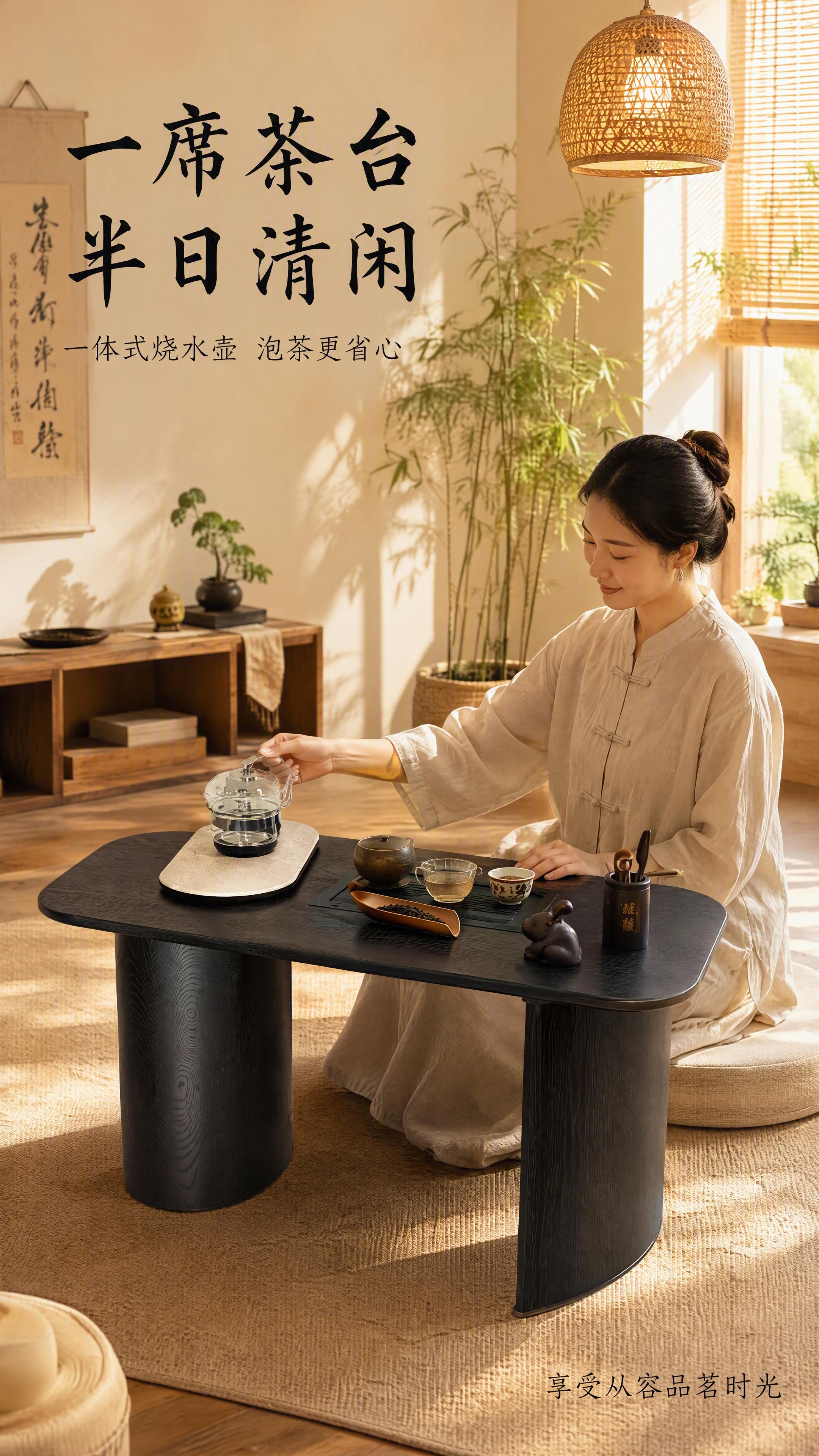 [第5张] 详情页使用场景页-人物泡茶互动场景。本张使用【图1… - 图片创意预览