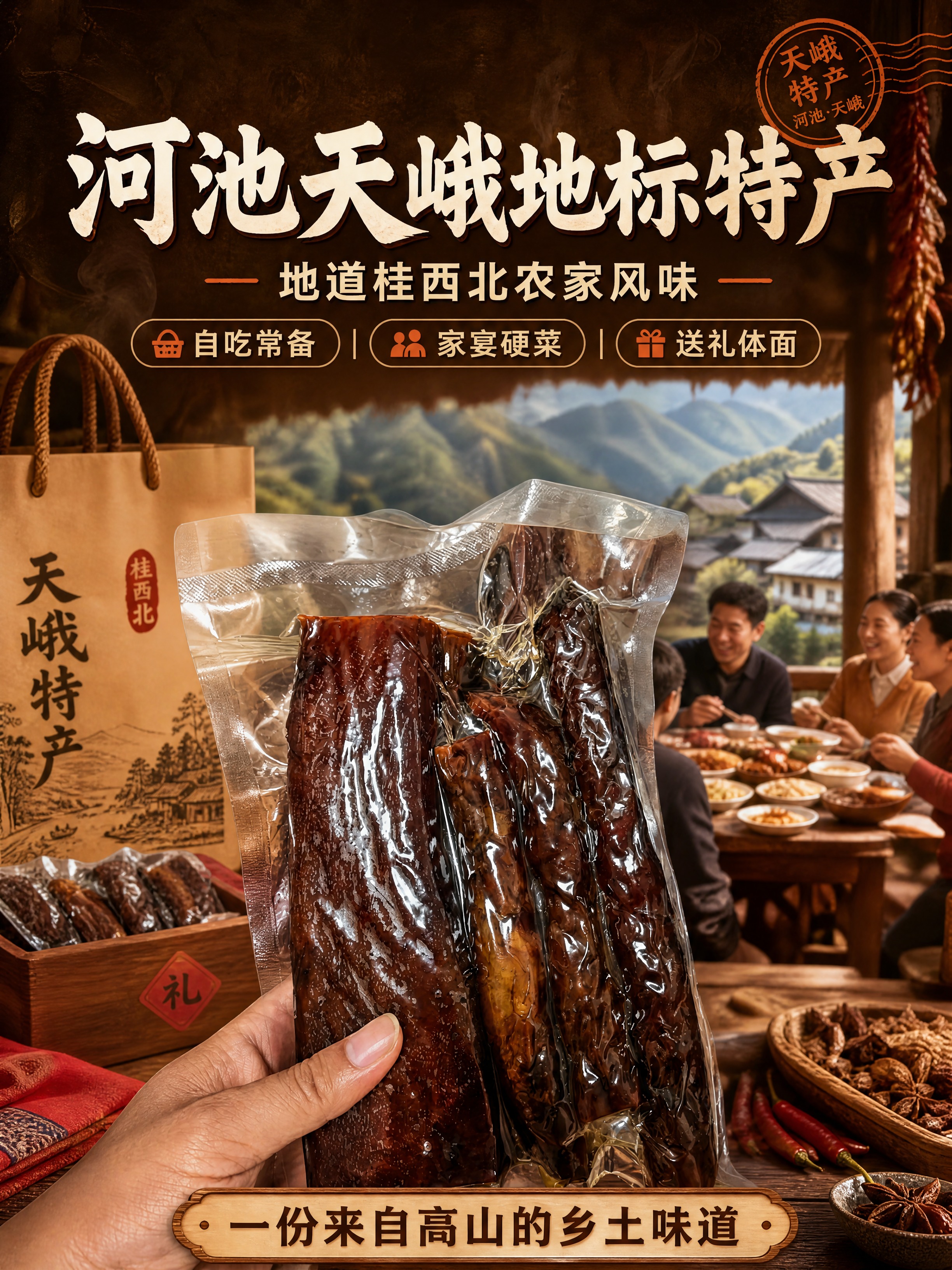 [商品] 使用【图6】手持真空包装腊肉图；保留腊肉深褐油亮色泽… - 图片创意预览