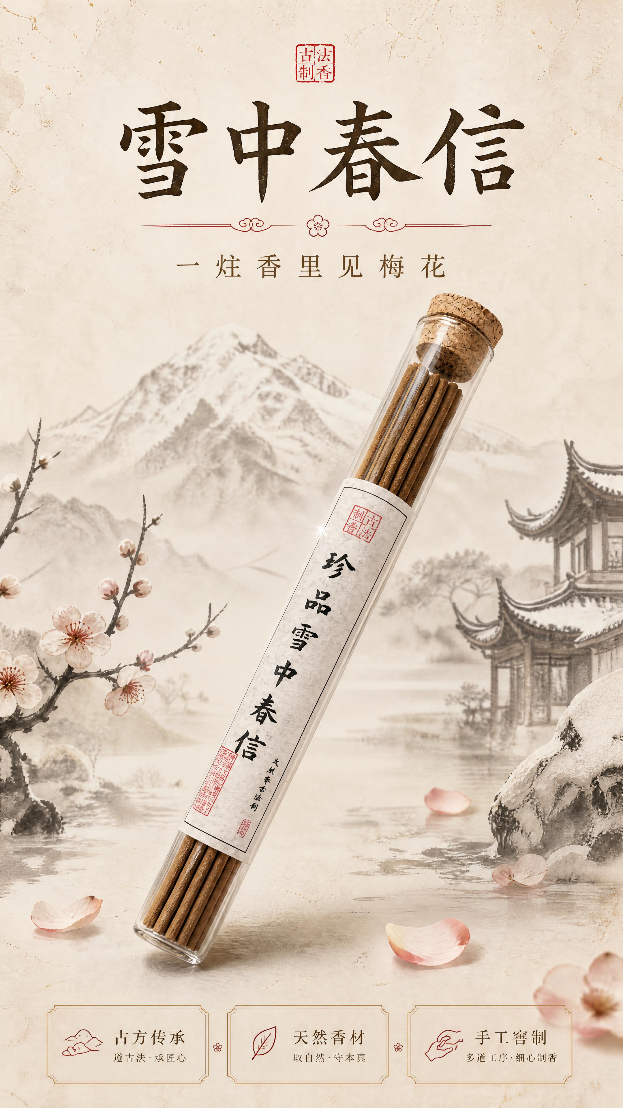 [商品] 使用【图1】雪中春信线香玻璃管包装成品；保留玻璃试管… - 图片创意预览
