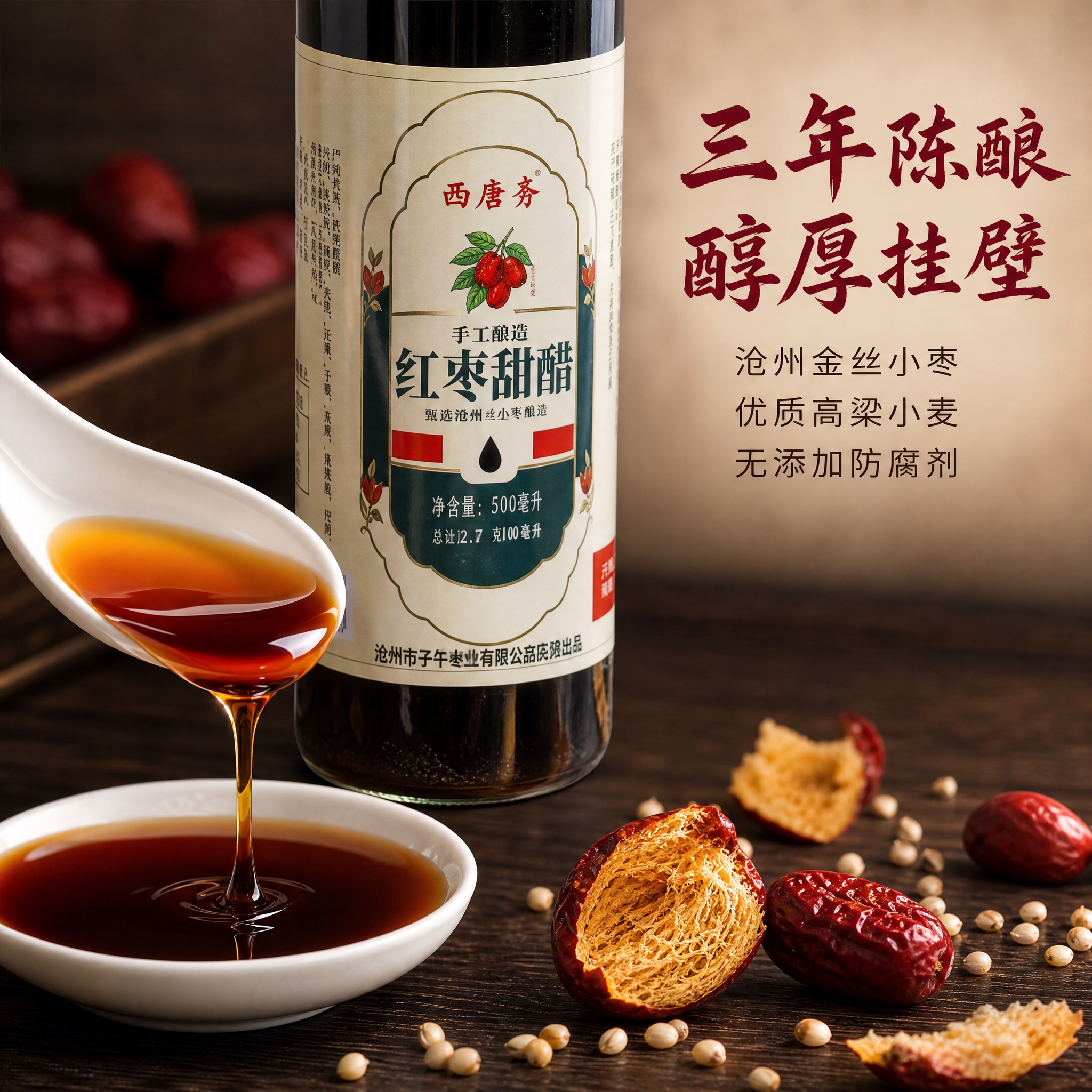 [主图-3] 细节与成分，主题：三年发酵 醋体醇厚 原料看得见… - 图片创意预览
