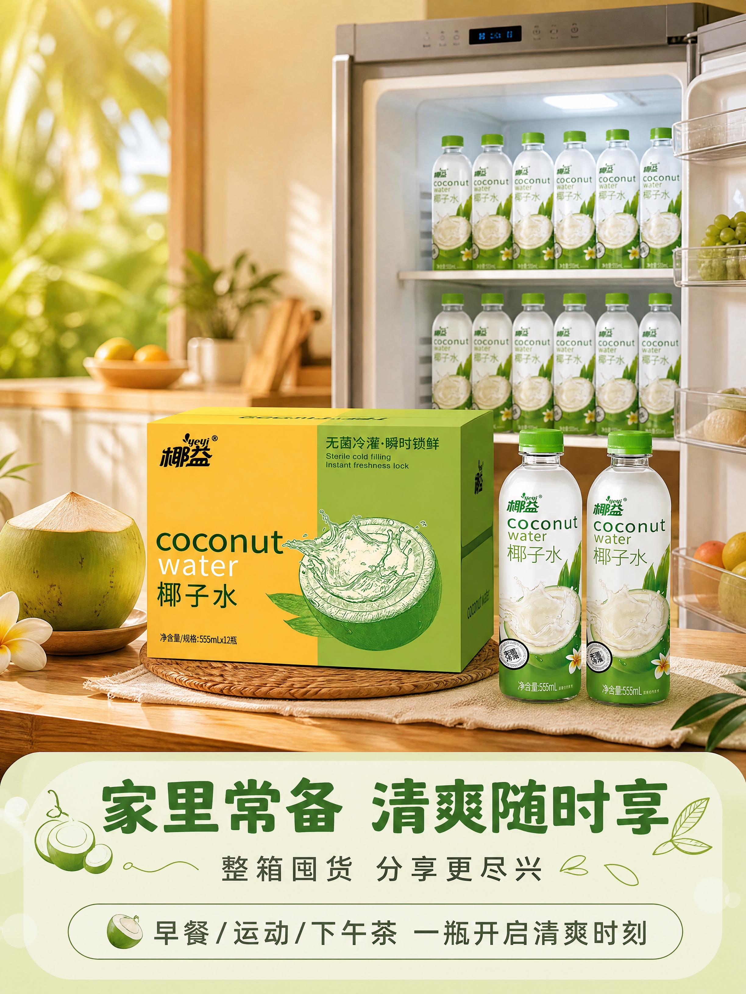 [商品] 使用【图1】椰益椰子水整箱+多瓶散瓶陈列；保留整箱黄… - 图片创意预览