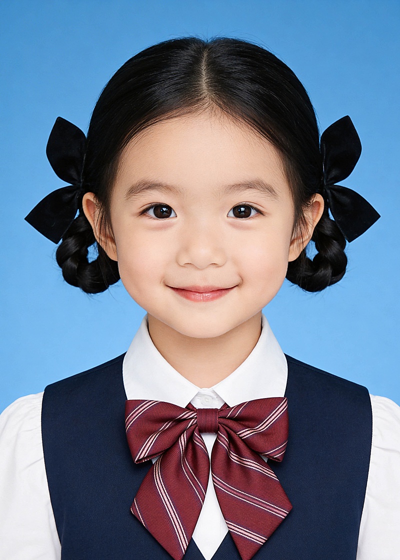 入园照学院风女孩证件照