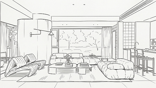 将图片给位黑白手绘线稿风格，不要太繁琐