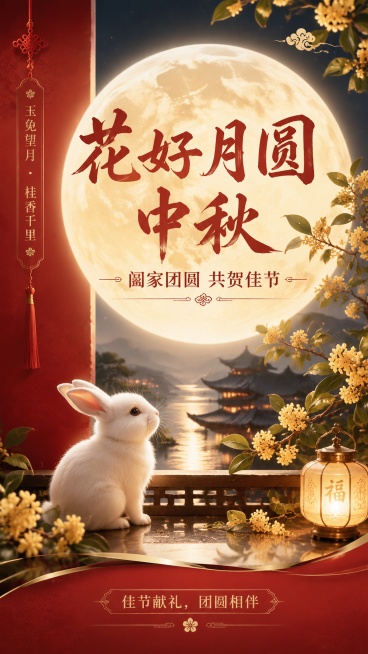 生成中秋节海报预览效果