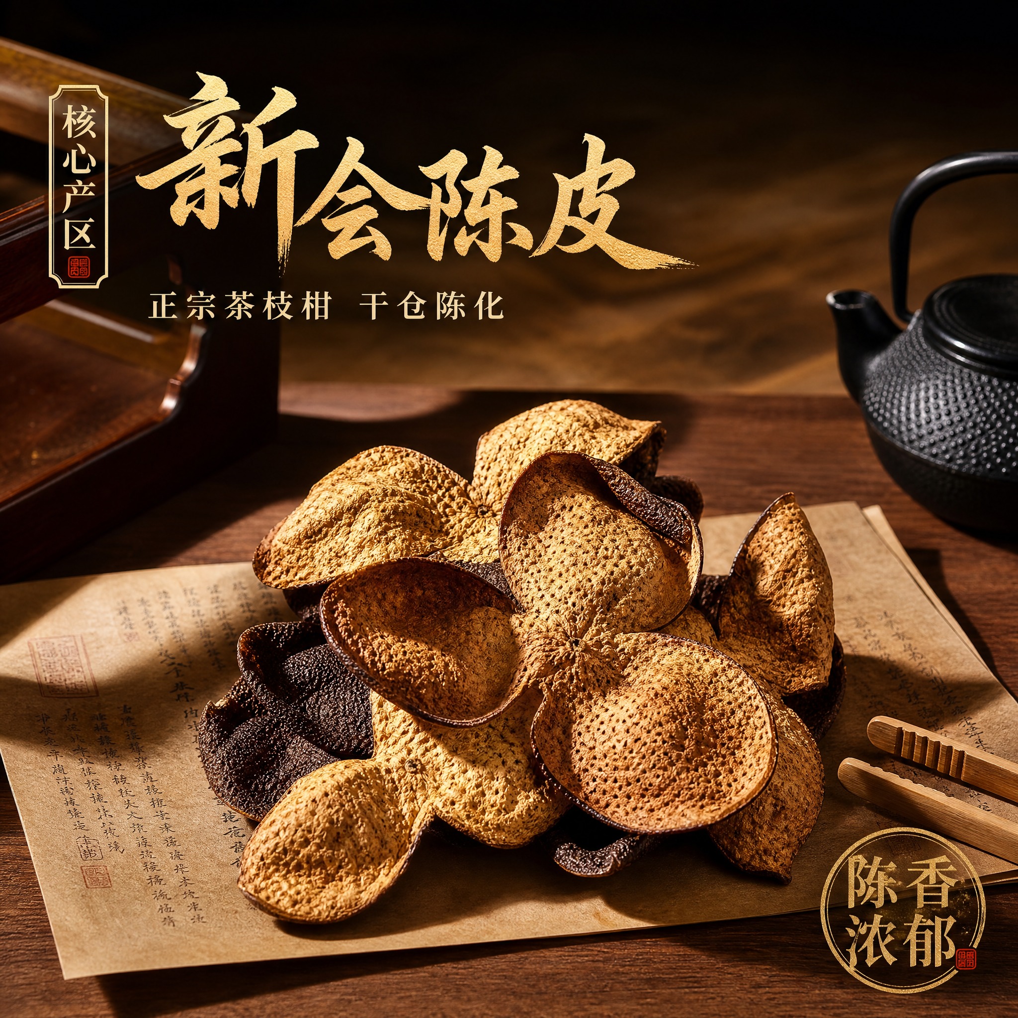 [主图-1] 新会陈皮散装首图点击率主图，核心任务是展示陈皮品… - 图片创意预览