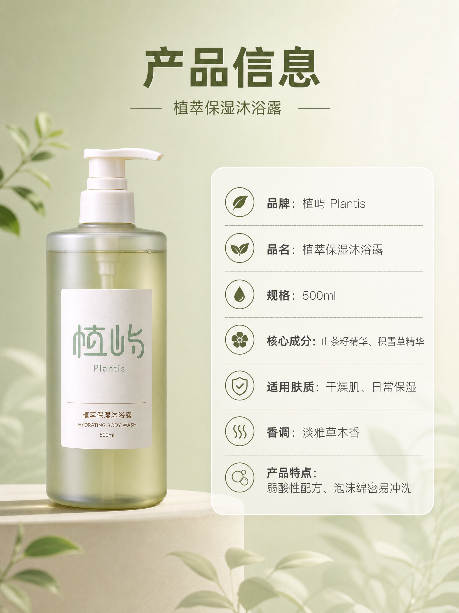 [商品] 使用【图1】植屿植萃保湿沐浴露500ml；保留瓶身磨… - 图片创意预览