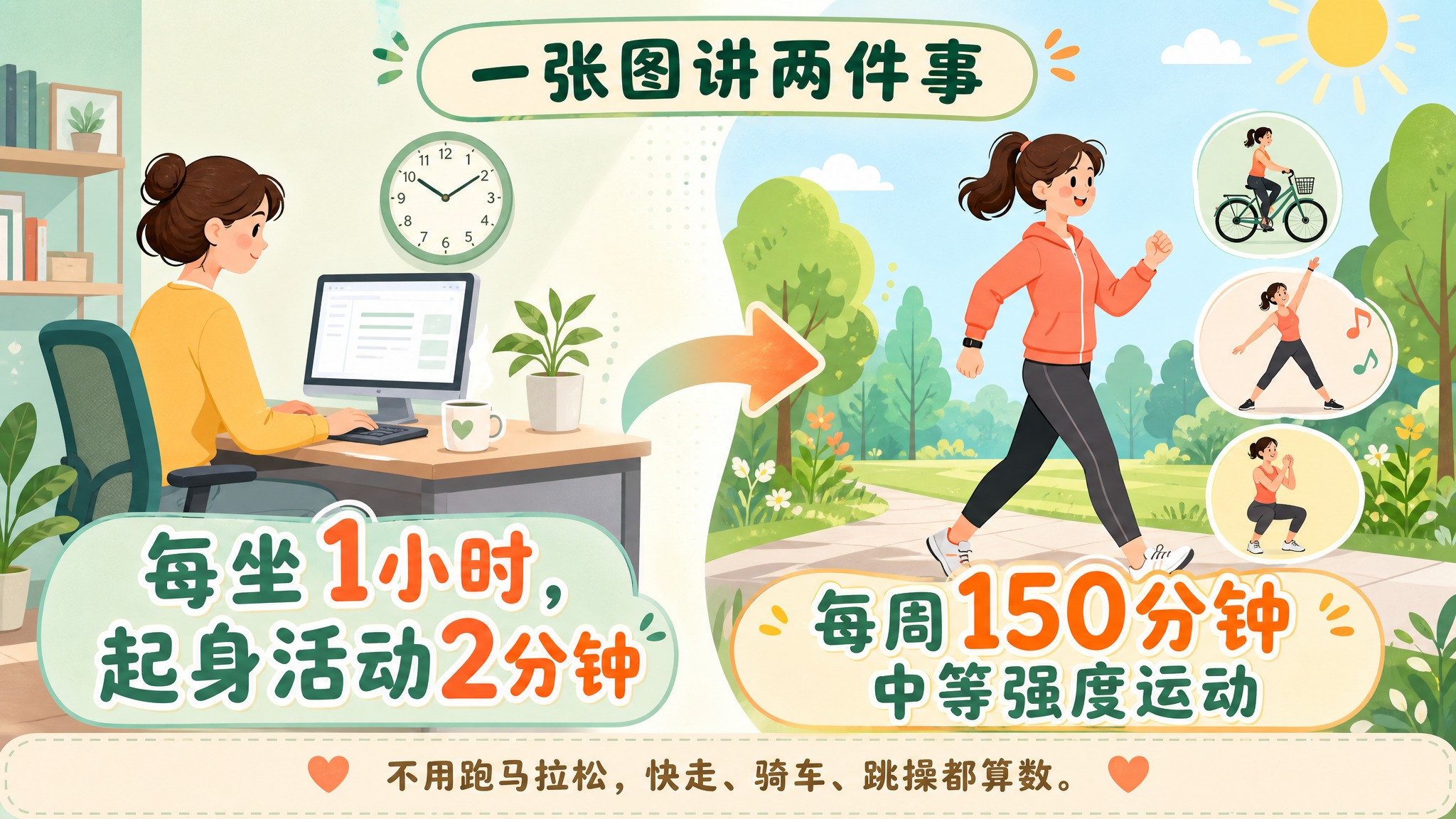 扁平插画风格，横版公众号配图，画面左右分栏布局，清新温暖的配色… - 图片创意预览