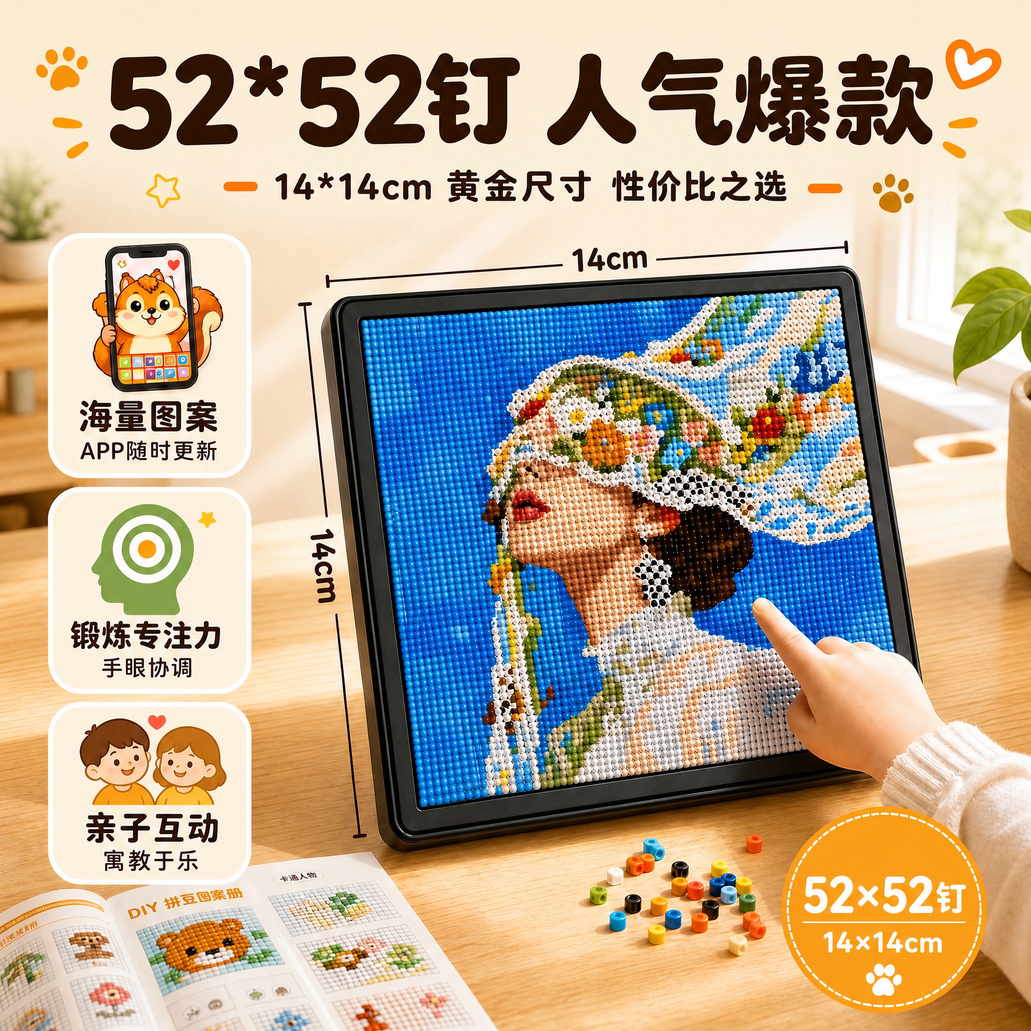 [主图-2] 52*52钉智能拼豆板 人气爆款主图，去掉所有送… - 图片创意预览