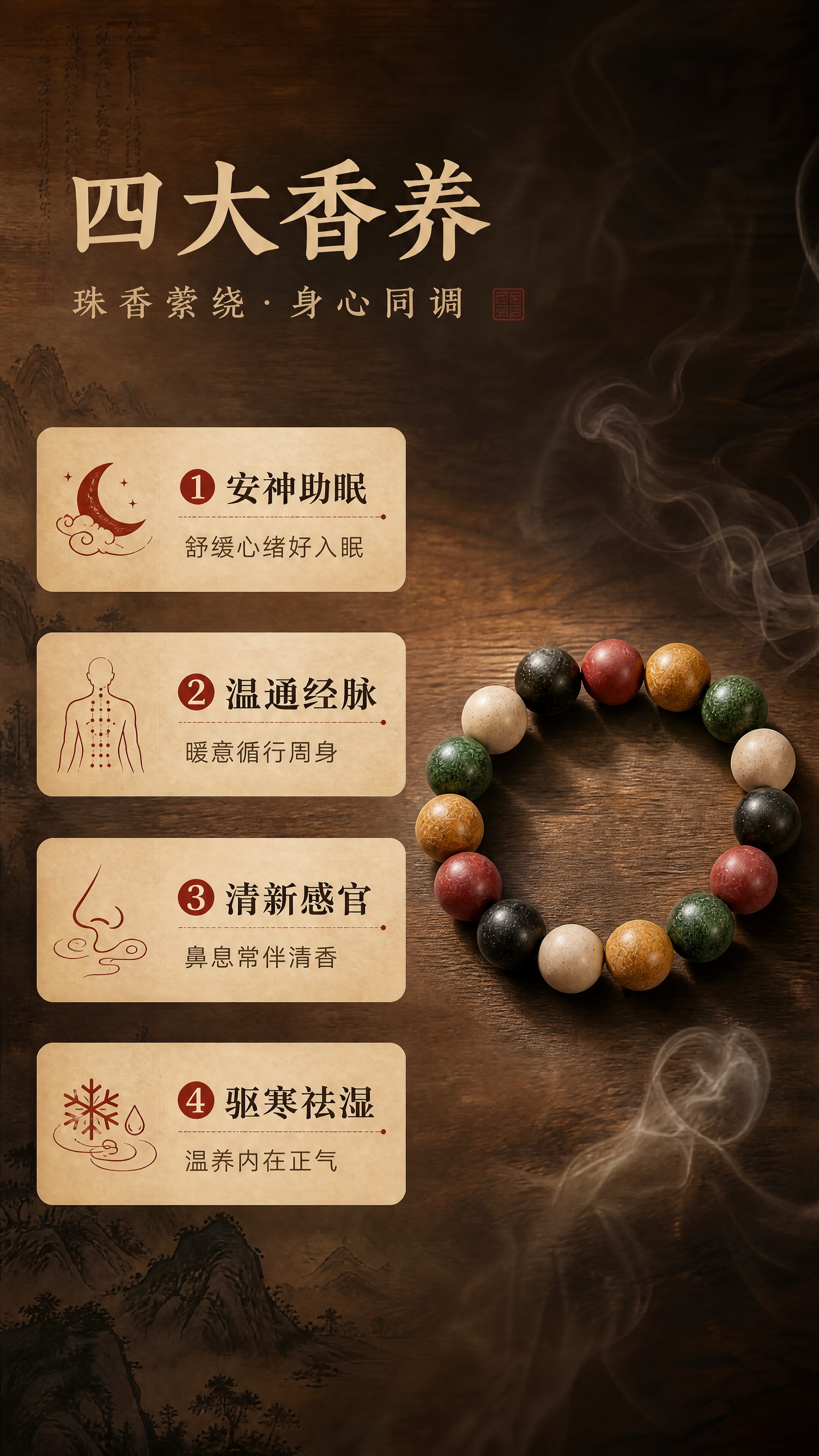 [商品] 使用【图1】五行合香珠手串；保留五色圆珠结构、颜色、… - 图片创意预览