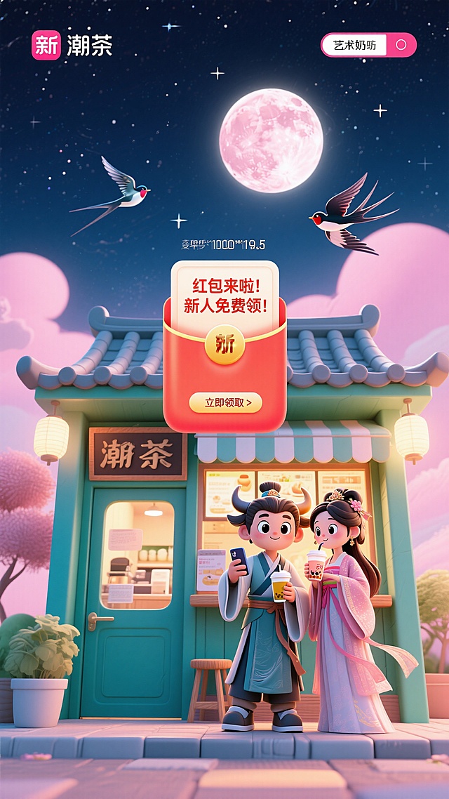 七夕节日，红包元素素材