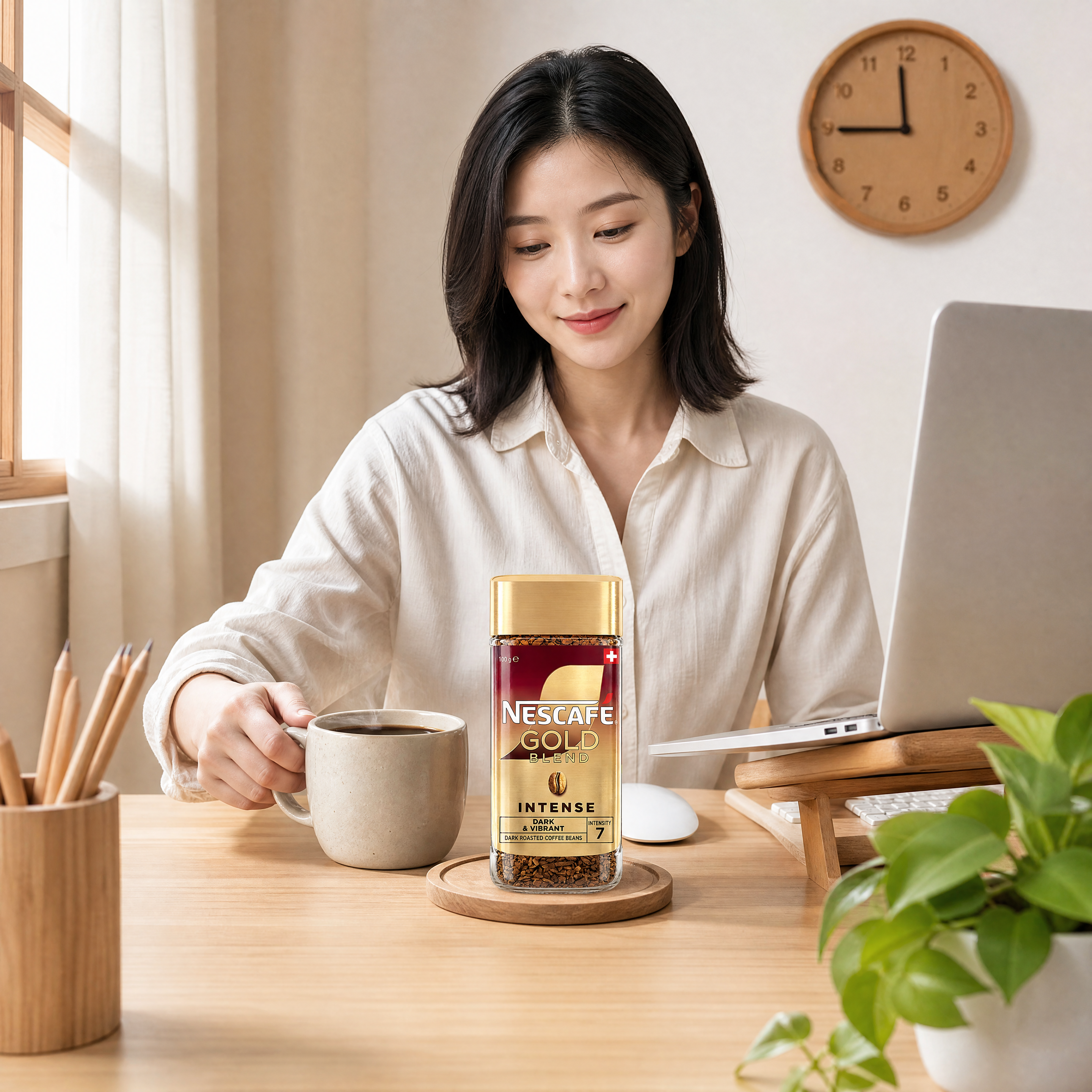 8K超写实商业摄影，电商种草图。 主体：雀巢金牌GOLD BL… - 图片创意预览