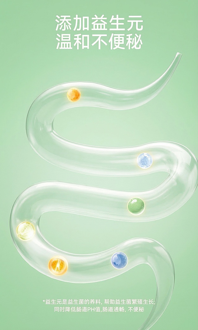 去除图中的产品（液体钙条状包装），背景整体替换为纯净的浅绿色，保留原图片中的透明流体和彩色圆球元素，保持整体构图和光影不变，超清画质，商业摄影质感