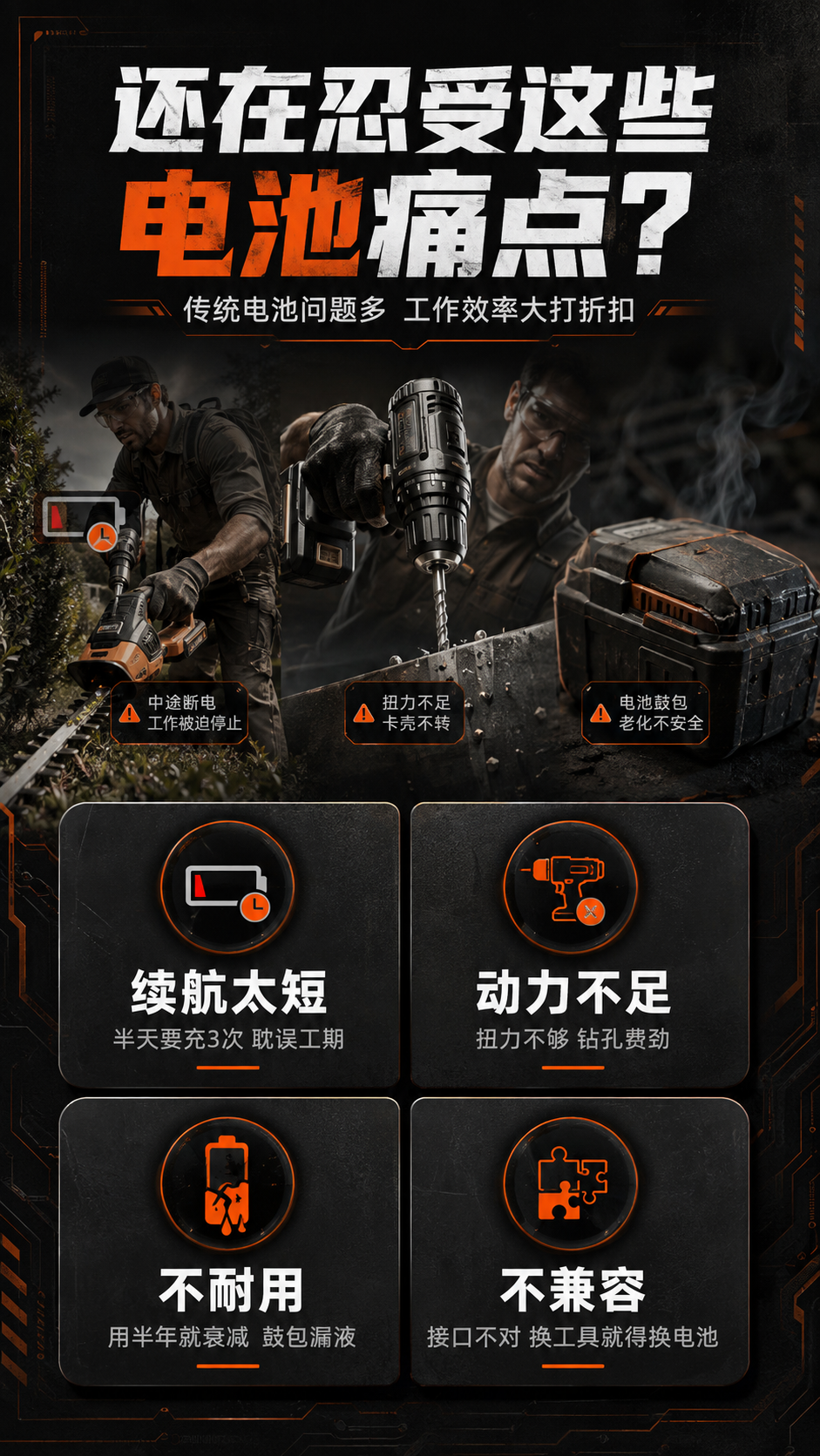 [商品] 本页为痛点页，不使用产品实物图。 [画面] 目标：直… - 图片创意预览
