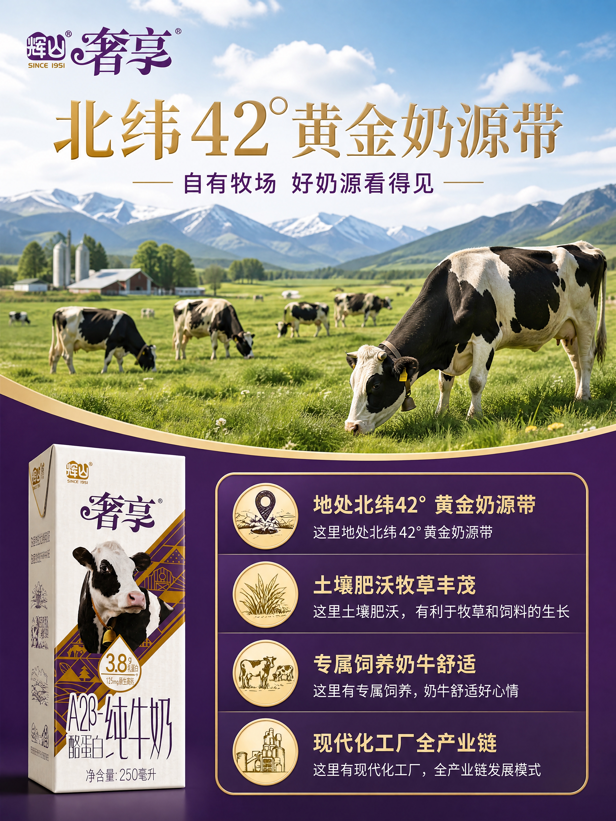 [商品] 使用【图4】辉山奢享牛奶包装箱侧面"好牛奶的故事"版… - 图片创意预览