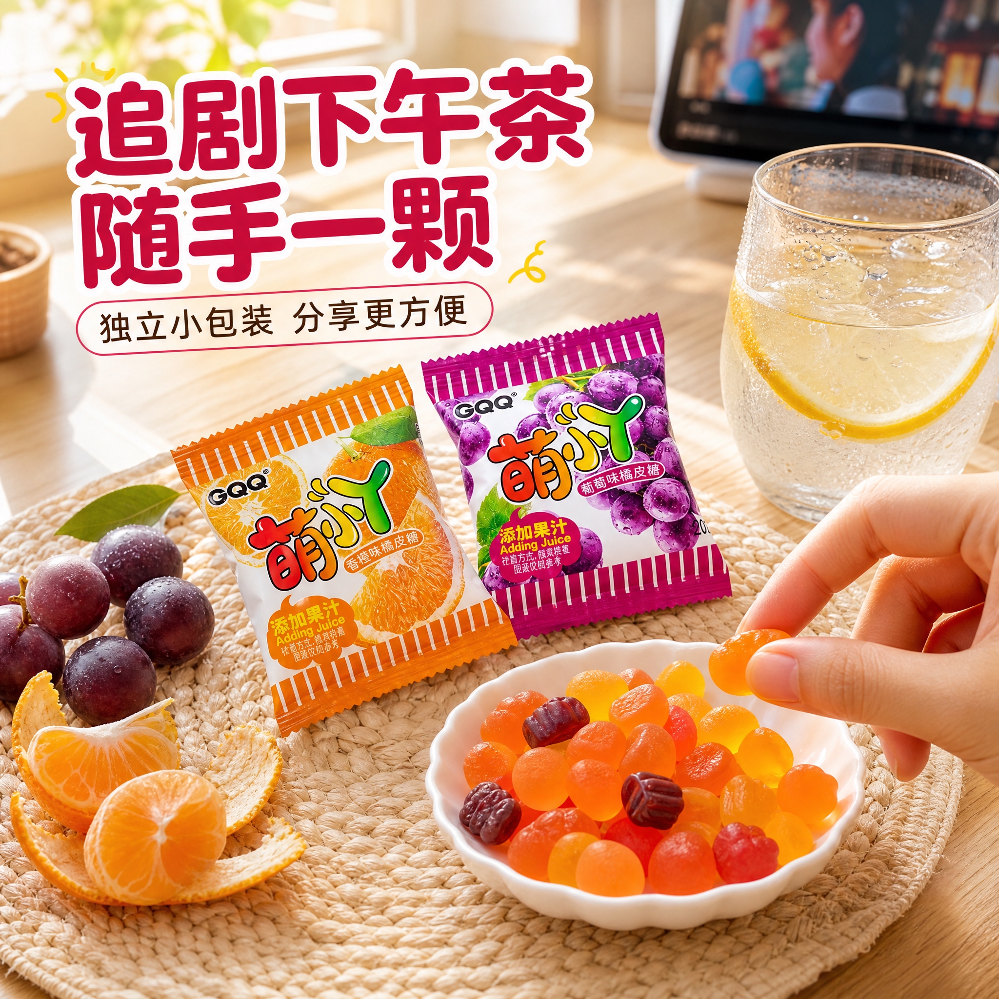 [主图-4] GQQ萌丫果汁软糖 真实使用场景图，唯一任务：表… - 图片创意预览