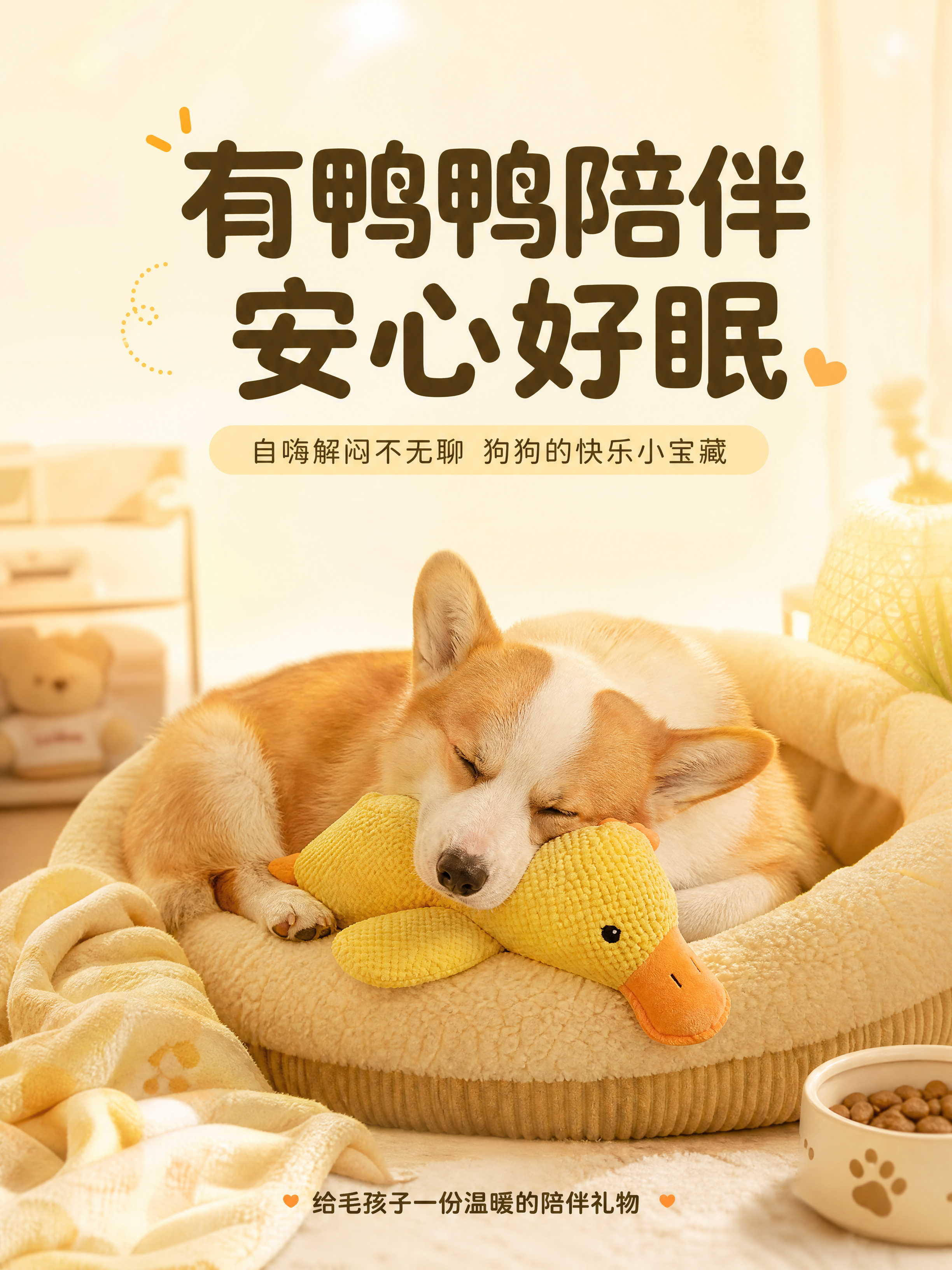 [商品] 使用【图2】黄色鸭子造型毛绒宠物玩具；保留鸭子整体造… - 图片创意预览