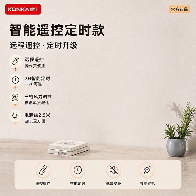 去掉图片中的风扇产品和手持遥控器的手，保留原背景和全部文字信息，保持1:1比例不变，文字和图片保持清晰不变形