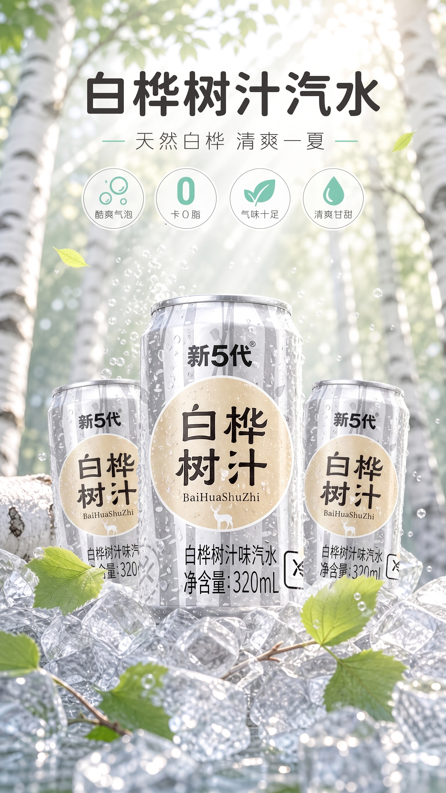 放3罐 中间大 两边小 突出产品 - 图片创意预览