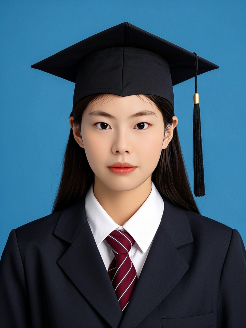 女生，大学证件照预览效果