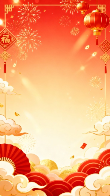 生成新年氛围感背景，颜色明亮预览效果