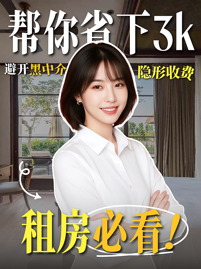 租房省钱避雷攻略科普指南人像小红书封面