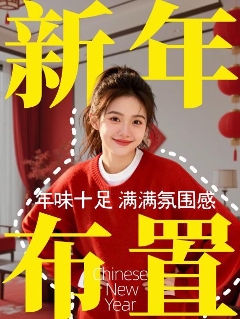 春节新年布置小红书封面预览效果