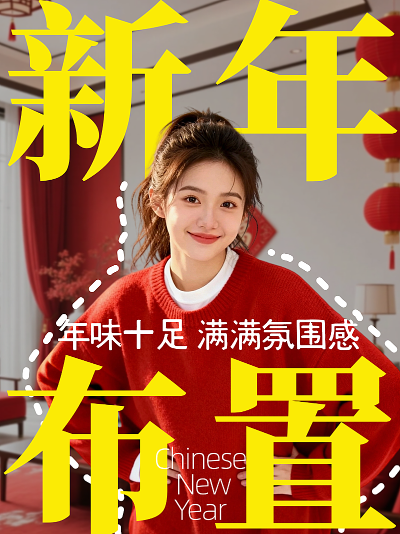 春节新年布置小红书封面