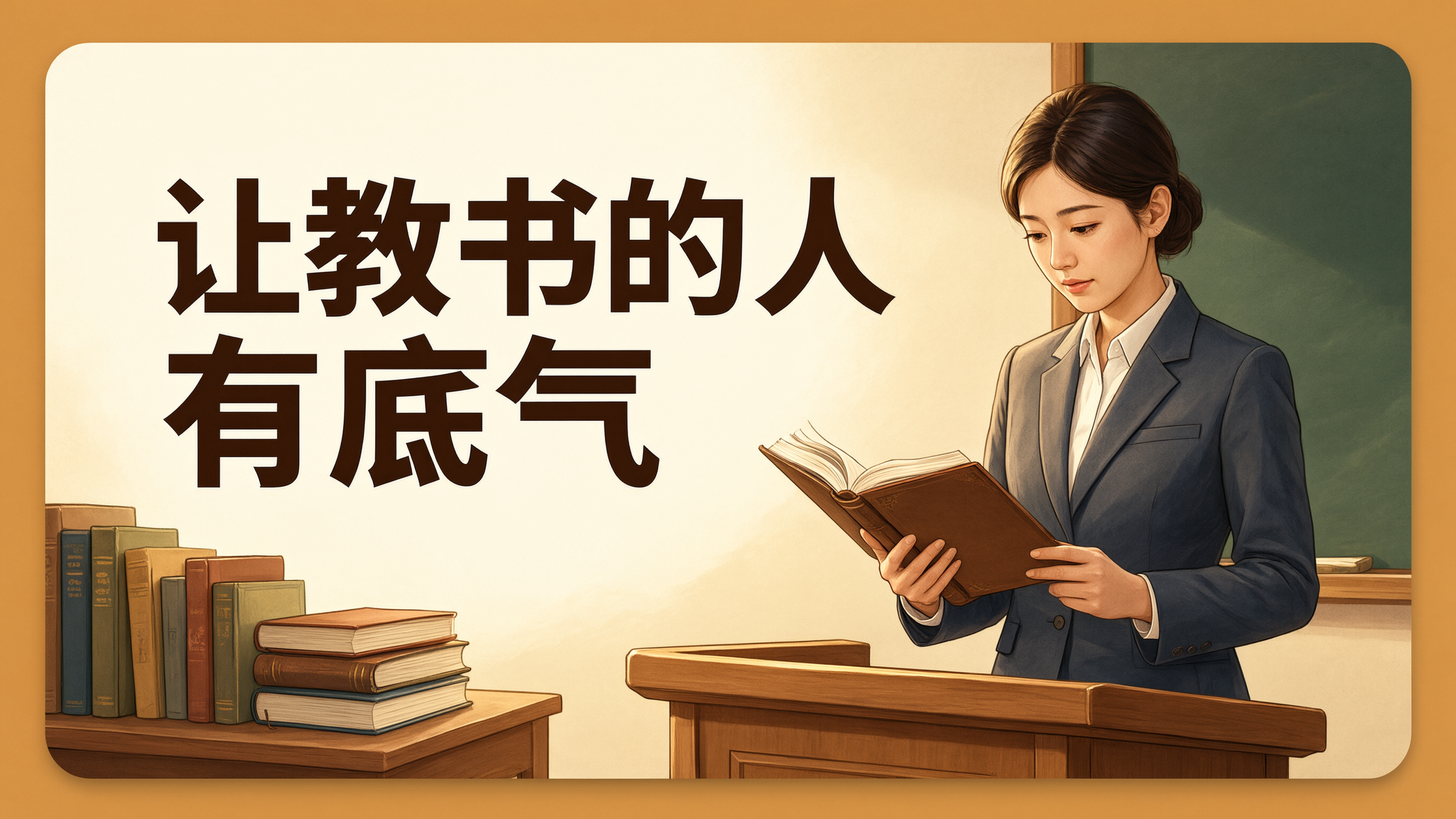 公众号首图设计，标题文字为"让教书的人有底气"，画面温暖有力量… - 图片创意预览