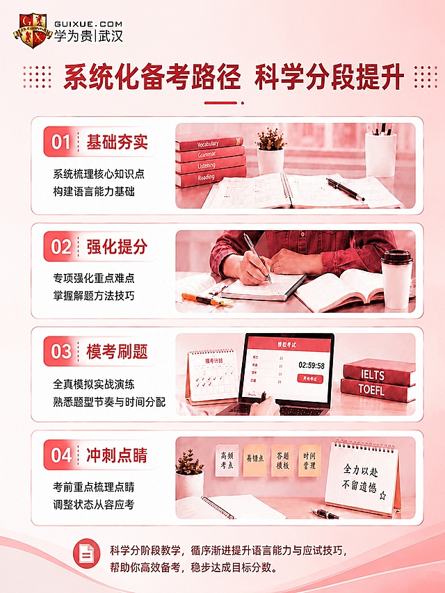 重新生成该图，调整为浅红色搭配白色的配色方案，背景以浅红色渐变为主，卡片用白色底搭配深红色文字，色彩过渡自然干净，保留左上角学为贵logo原有红金配色不变，保留所有文字内容、版式布局和信息结构不变，改为3:4竖版比例，保持专业沉稳的教育风格，画面干净高级，文字清晰可辨。宽度1536px，高度2048px，超高清商业设计质感。