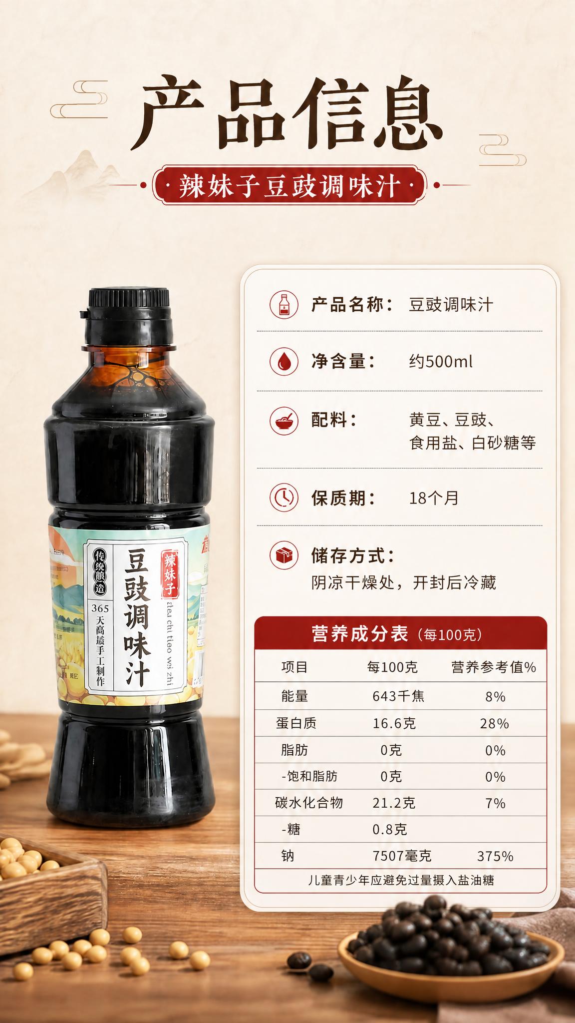 基于参考图1（产品信息海报）进行修改：将图中的营养成分表按照图… - 图片创意预览