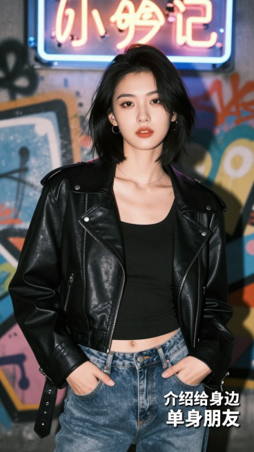出10张图片：近景：1个20岁左右的中国女生，不同的穿着，不同的长相，不同的发型，不同的姿势，不同的环境，图片右下角添加文字：介绍给身边单身朋友预览效果