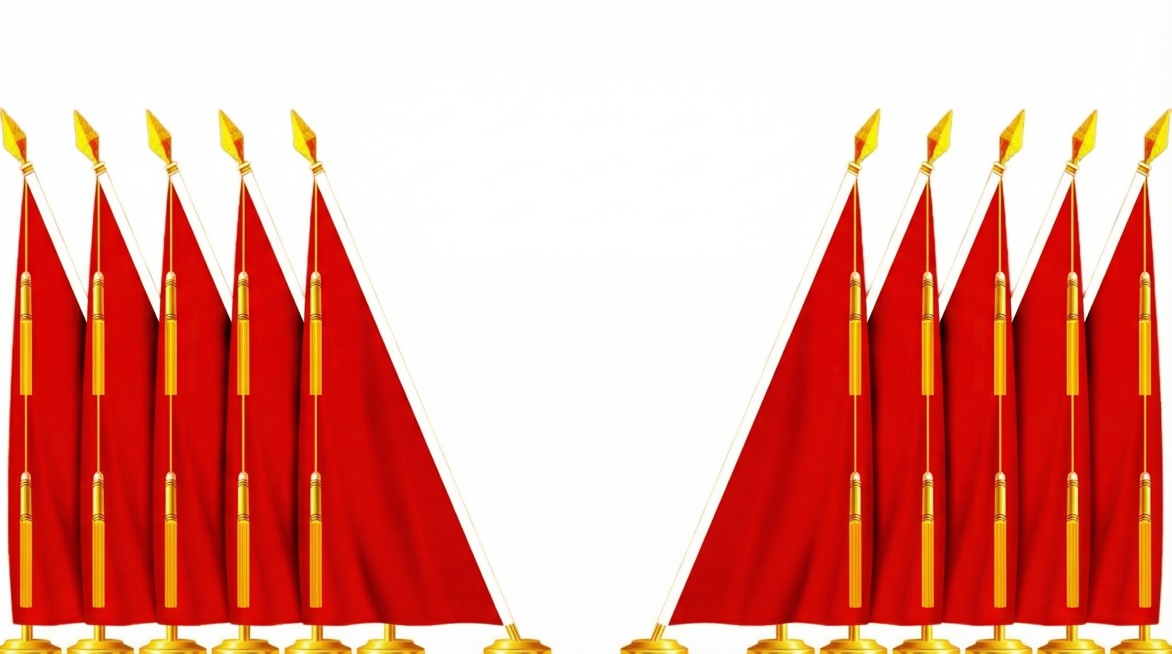 帮我把这张图片里边的所有旗子都抠出来，下边的绿植都不要预览效果