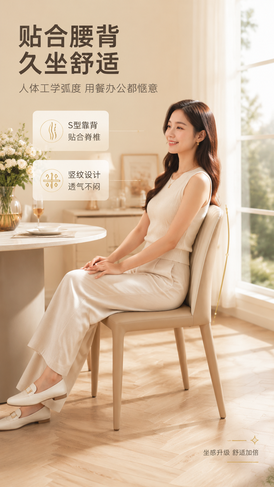 [商品] 使用【图1】DY-8806餐椅；保留米白竖纹靠背、浅… - 图片创意预览