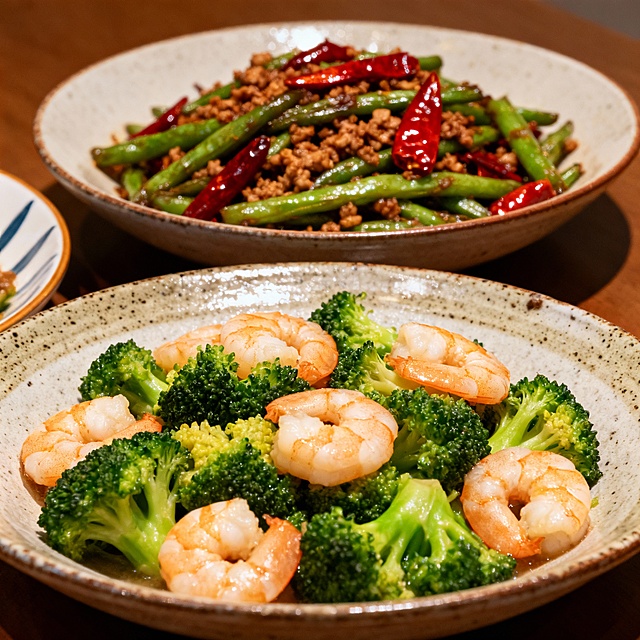 生成两个好看的小炒菜