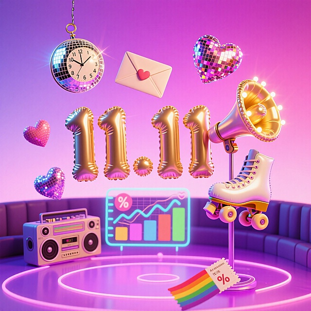 双 11 复古狂欢感海报