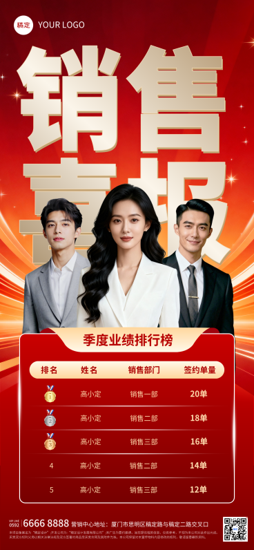 房地产销冠喜报业绩海报预览效果
