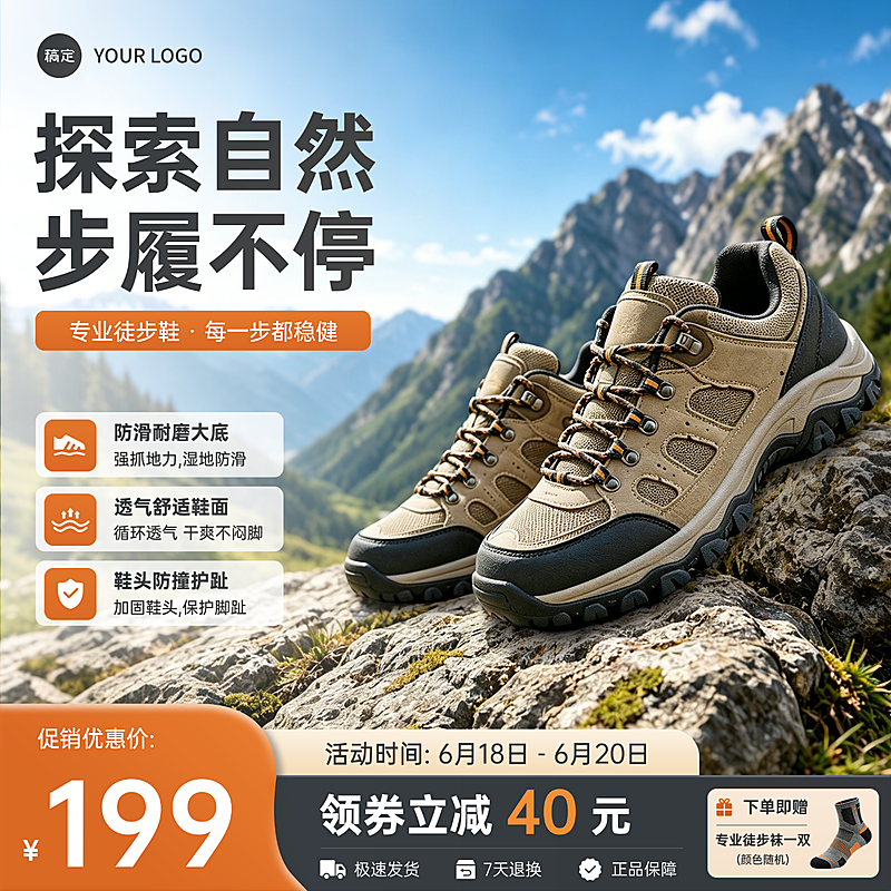 徒步鞋登山鞋户外装备鞋包服饰电商零售主图直通车
